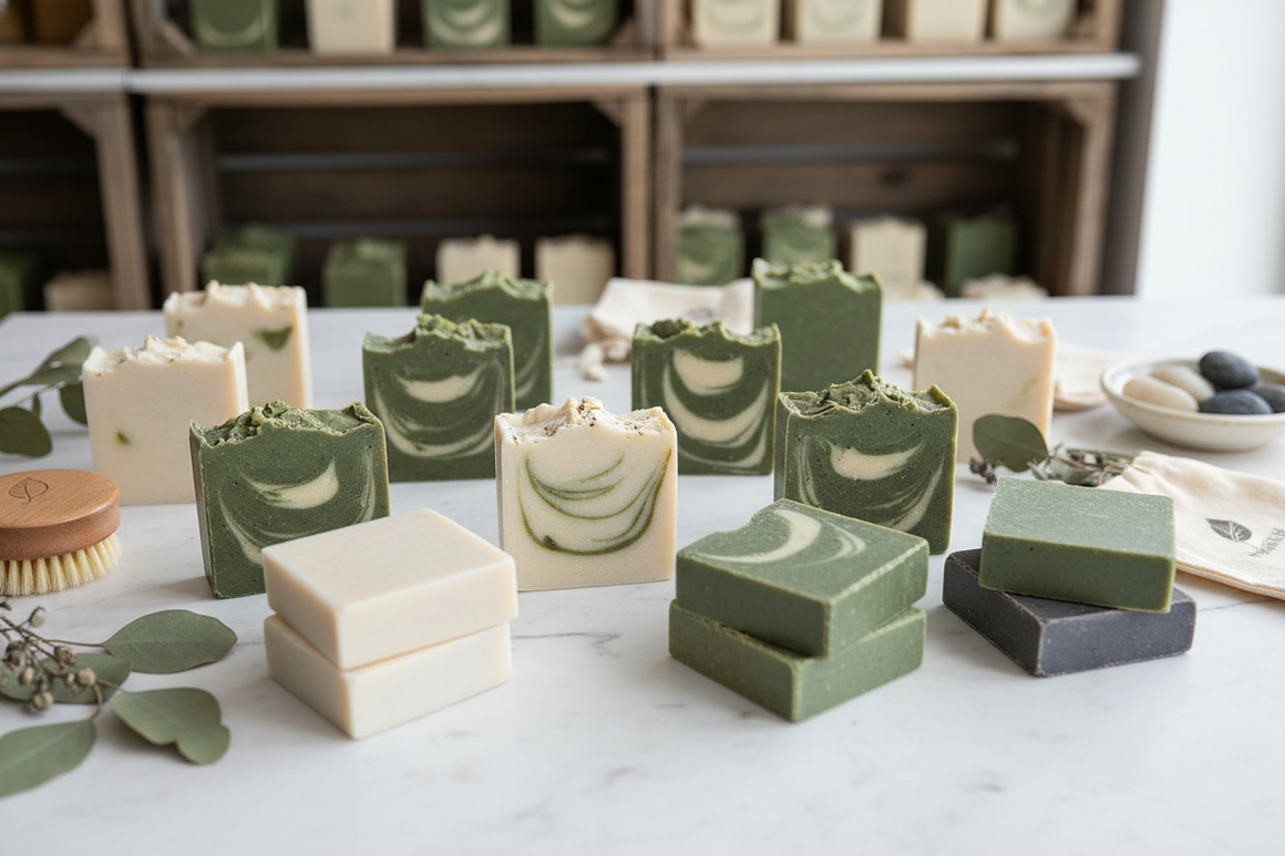 Plant-based natural soaps for sensitive skin
