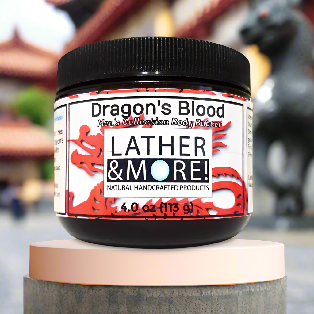 Dragons blood men's body butter. 4 oz by weight.