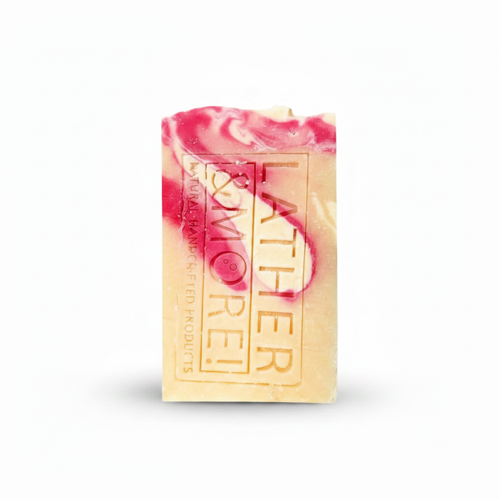 Champagne and Raspberries Soap flipped