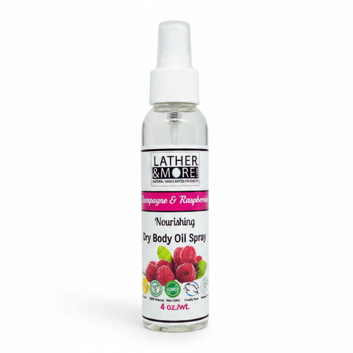 Champagne & Raspberries Dry Body Oil Spray - Professional White Background