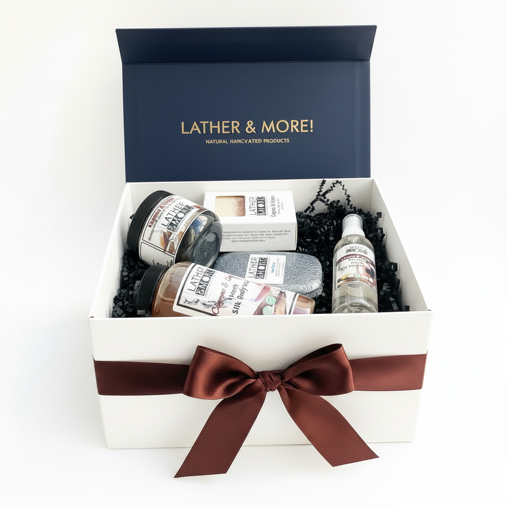 Cognac & Cuban Gift Box - White Box with Cognac Ribbon
