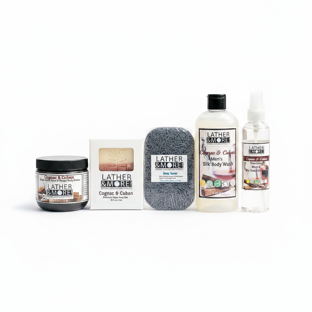 Cognac & Cuban Men's Gift Set - Original Products, White Background
