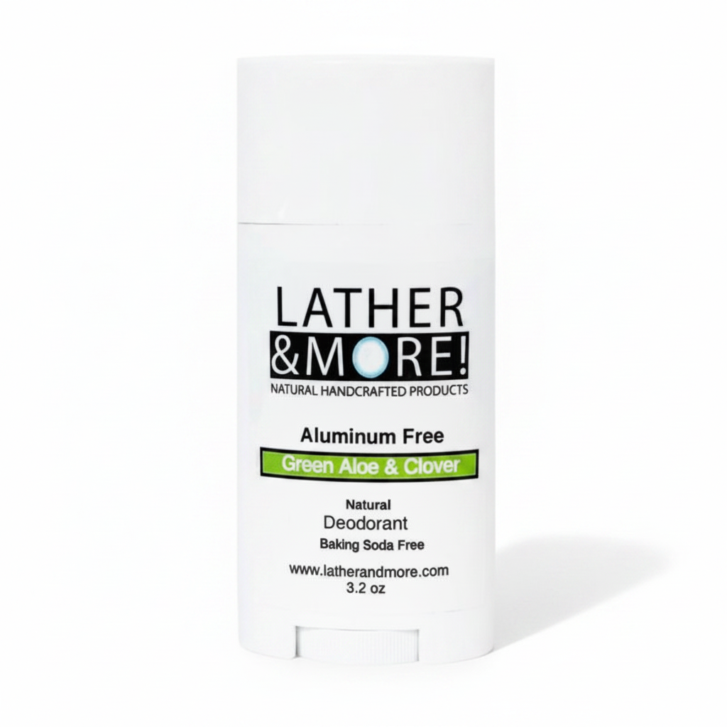Green Aloe & Clover Natural Deodorant - White Background