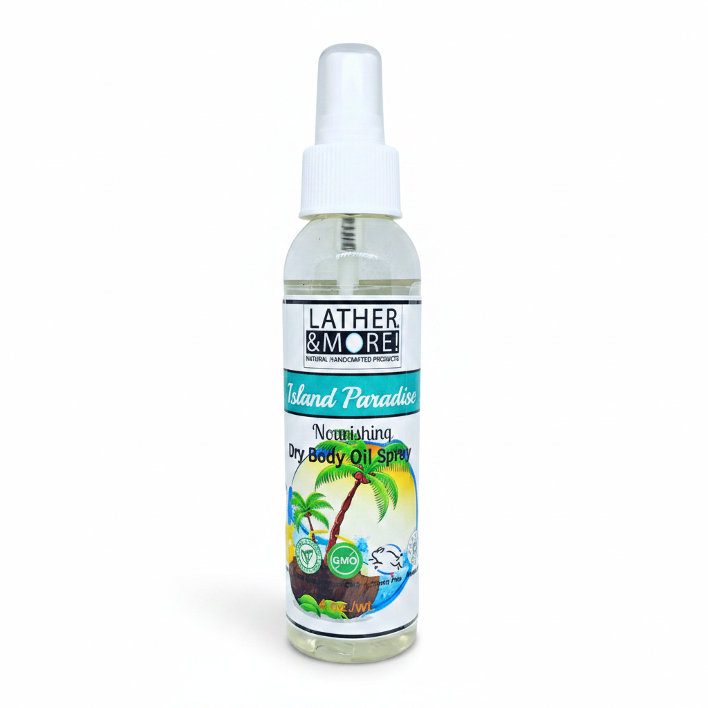 Island Paradise Dry Body Oil Spray - Professional White Background