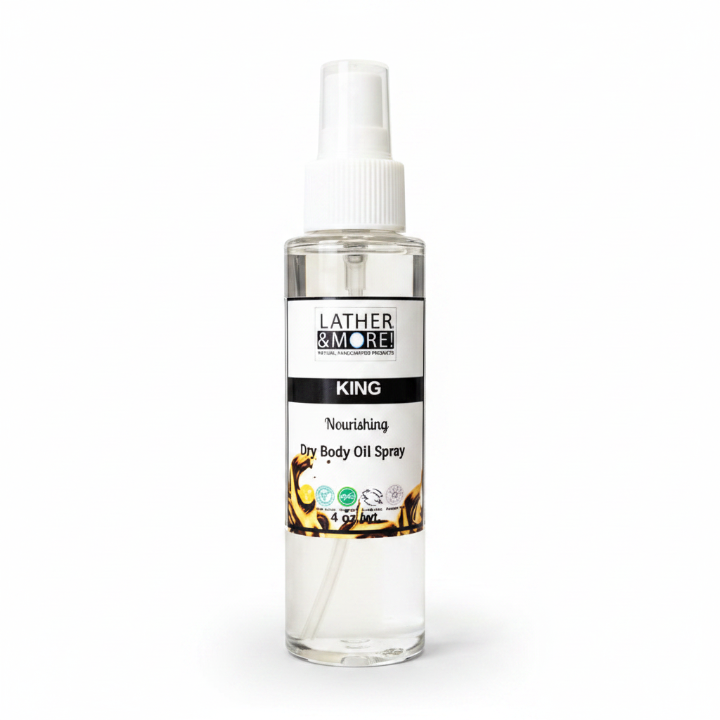 King Nourishing Dry Body Oil Spray - white background