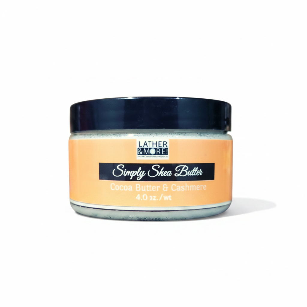 Lather & More Simply Shea Butter Cocoa Butter & Cashmere 4oz - No Bottom Shadow