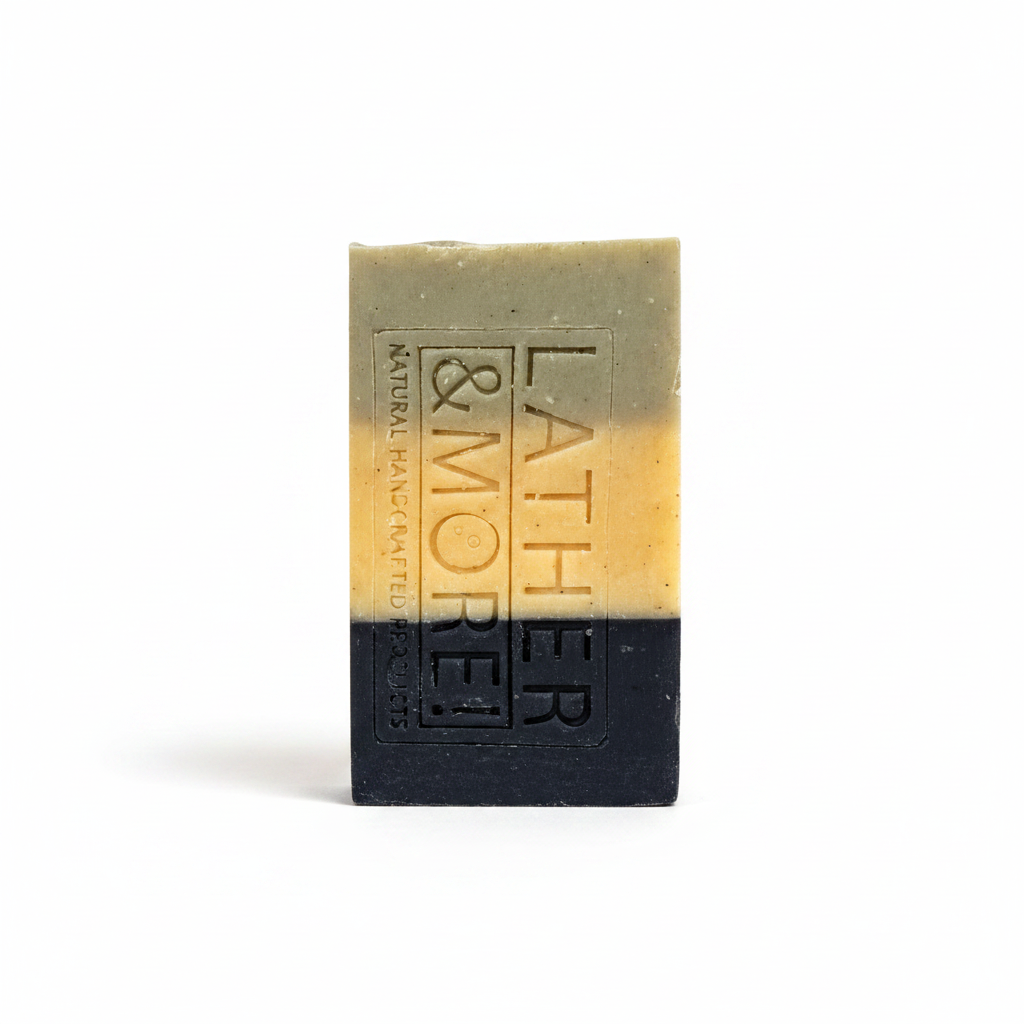 Lather & More Soap Bar - Green Top Black Bottom