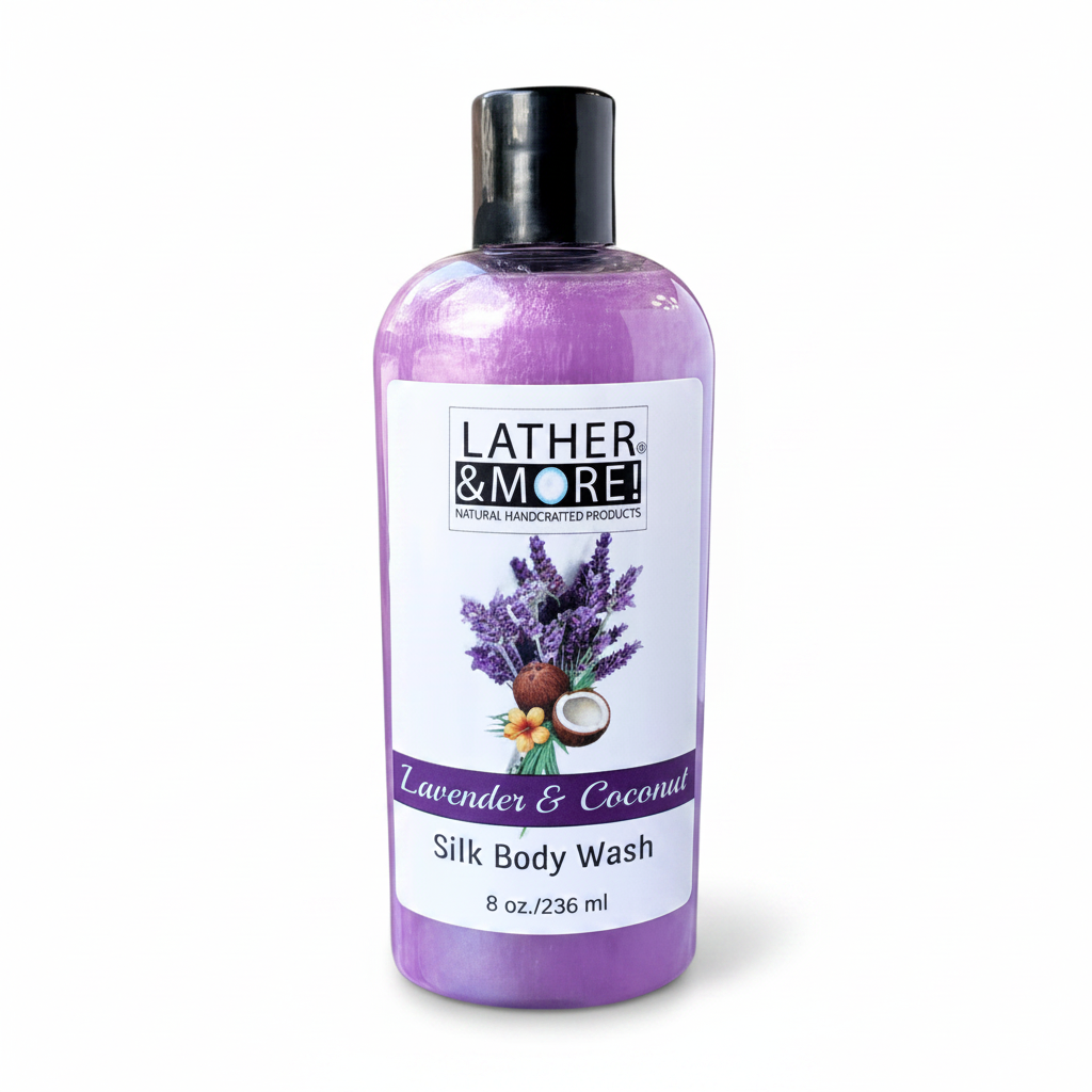 Lavender & Coconut Silk Body Wash - White Background