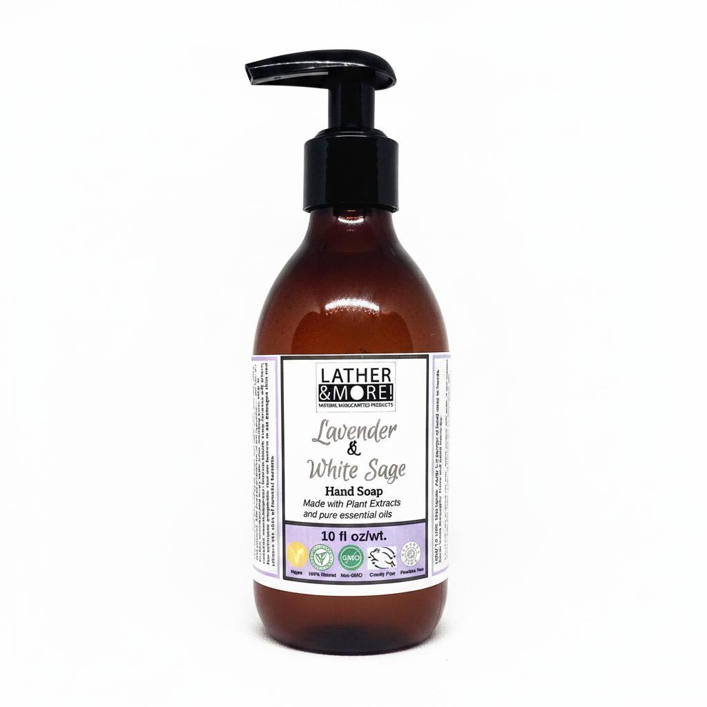 Lavender & White Sage Hand Soap - White Background