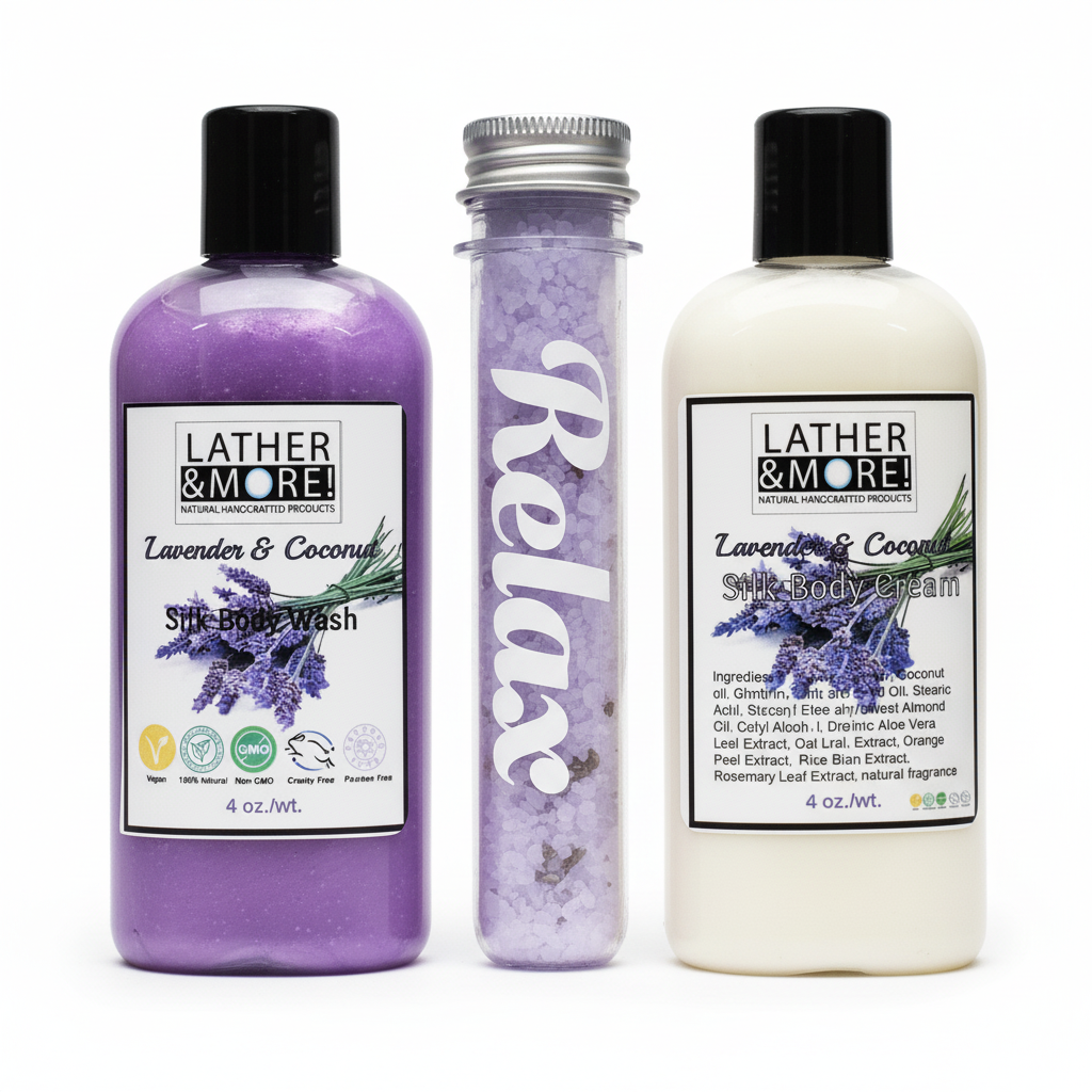Lavender & Coconut small gift set- white background