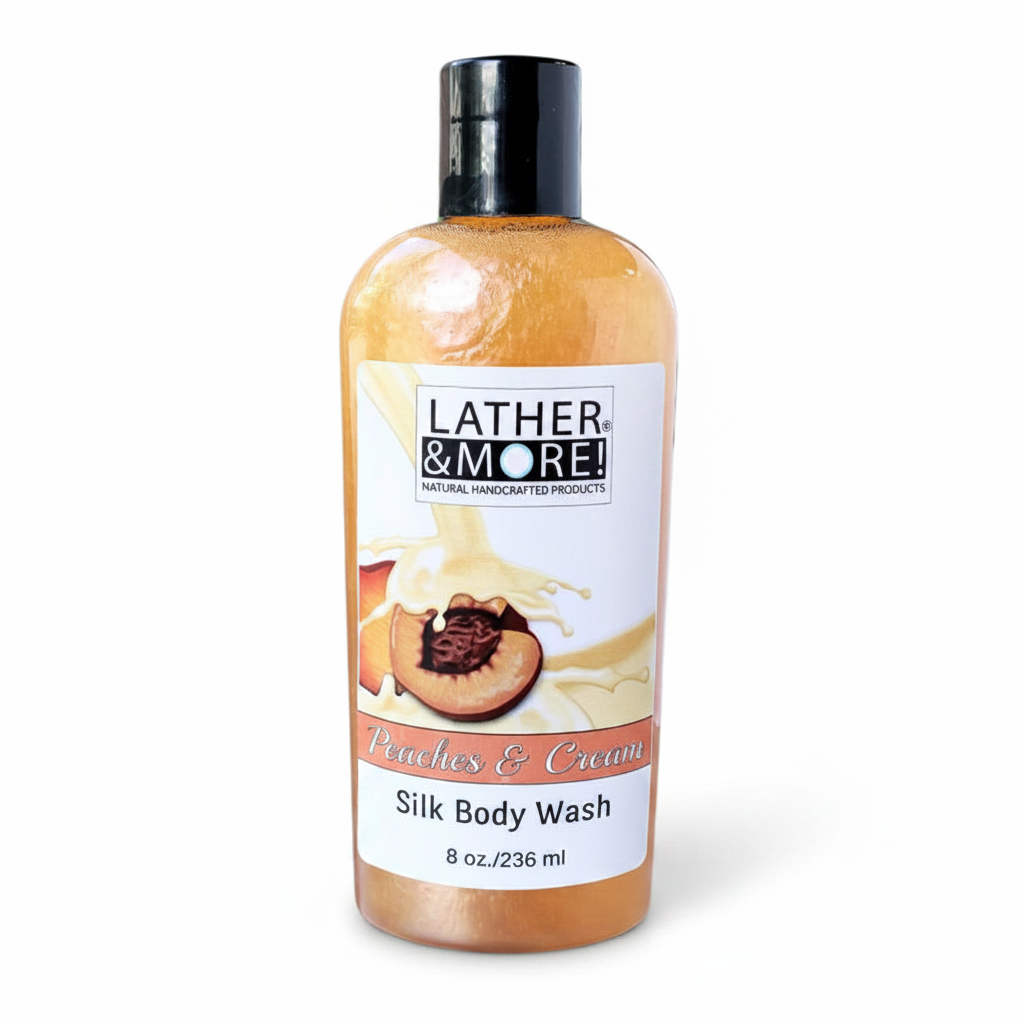 Peaches & Cream Silk Body Wash - White Background
