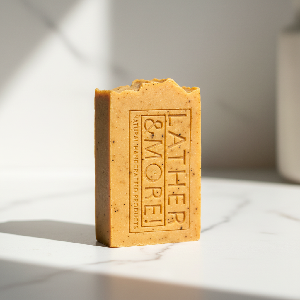 Tea Tree and Turmeric Soap texture close-up