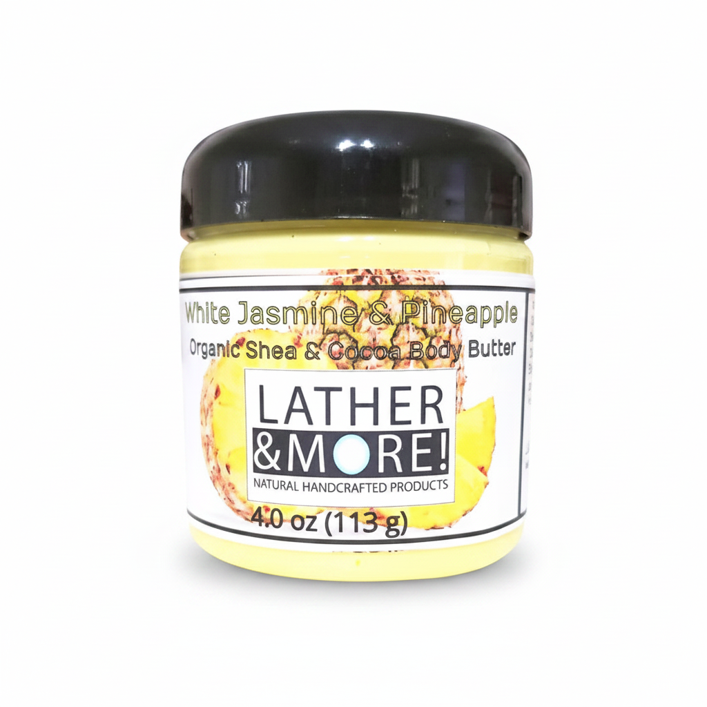 White Jasmine & Pineapple Body Butter 4oz - White Background