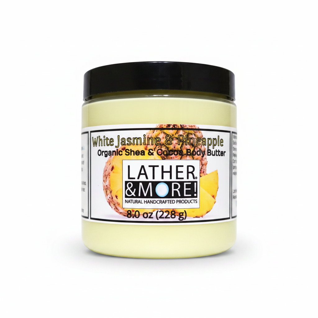 White Jasmine & Pineapple Body Butter 8oz - White Background
