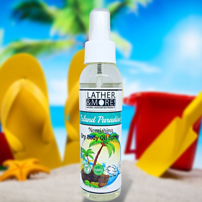 Island Paradise Dry Body Oil Spray - Professional White Background